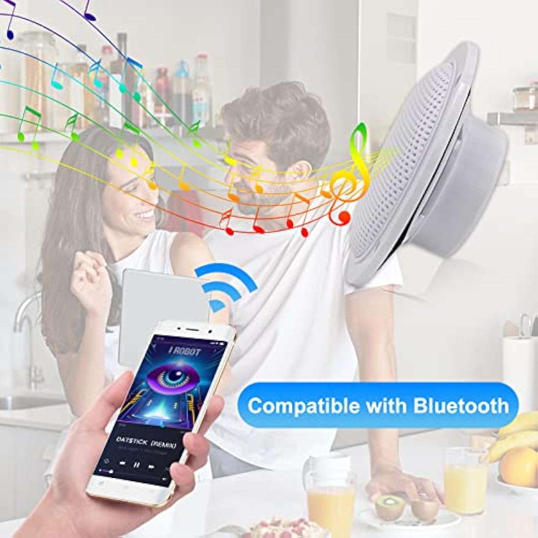 Herdio 160W 4 Inch Ceiling Speaker Kit Amplifier Water Resistant Ceiling Speakers For Bathroom Kitchen Home Outdoor,compatible with Bluetooth