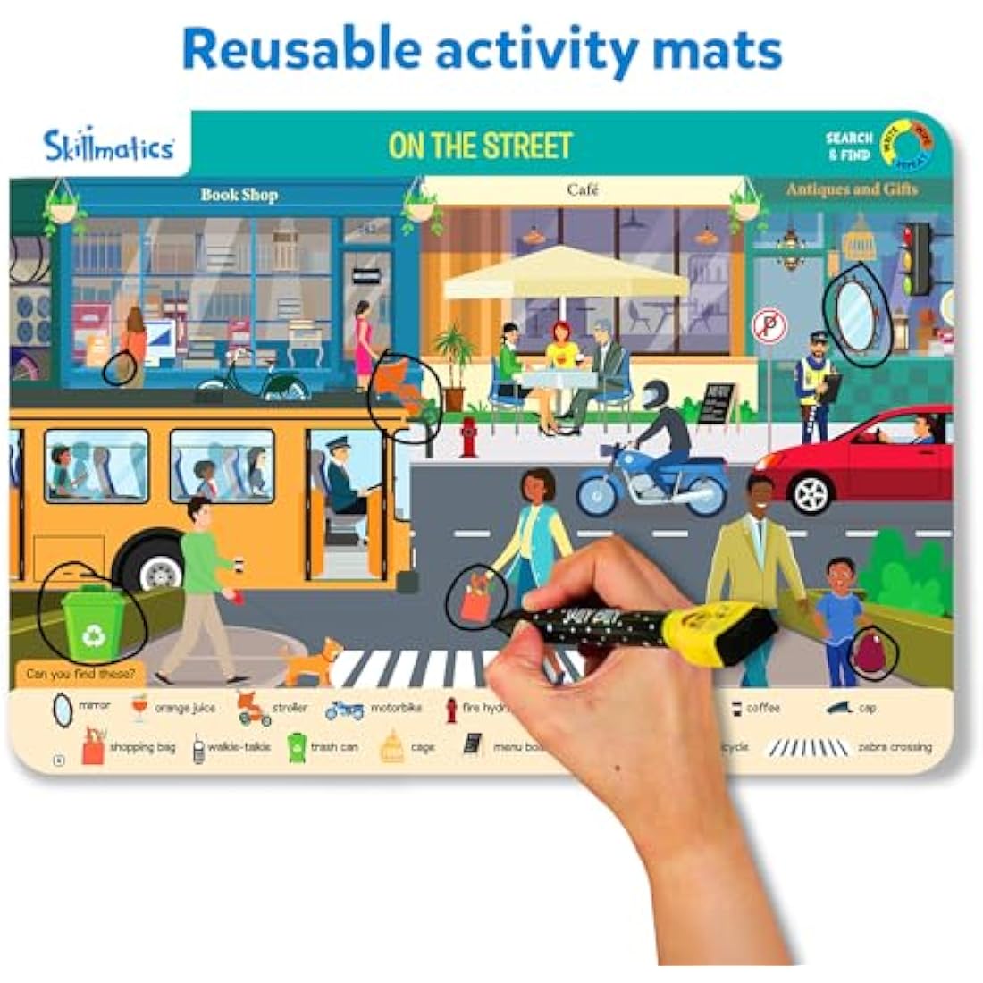 Skillmatics Search and Find Megapack - Reusable Preschool Learning Activities, Vocabulary Building Educational Game, Gifts for Ages 3, 4, 5, 6