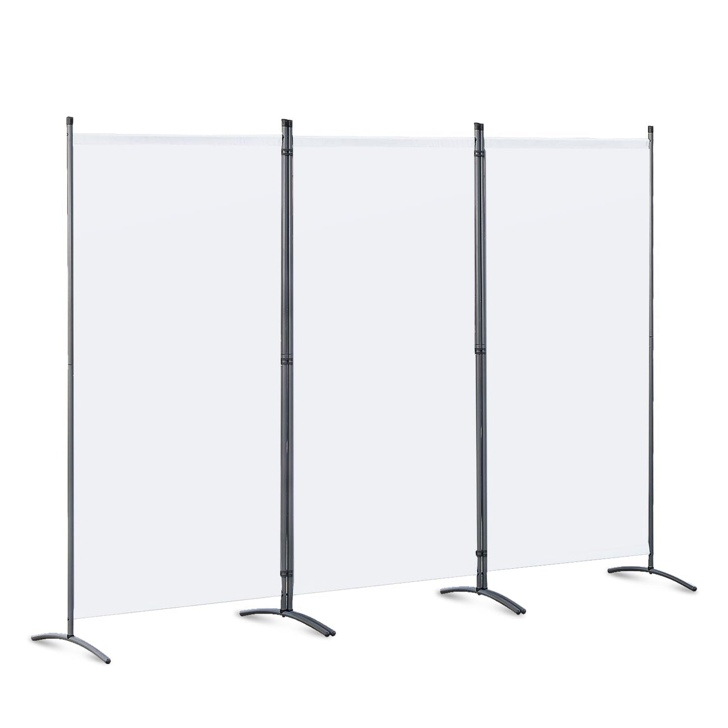 Angel Living 3 Panel Folding Room Divider Privacy Screen with Polyester Fabric & Sturdy Iron Frame Freestanding Partition for Office, Bedroom