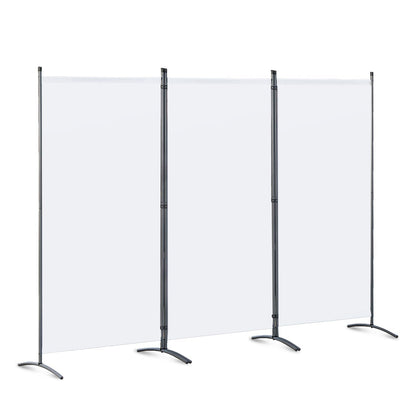 Angel Living 3 Panel Folding Room Divider Privacy Screen with Polyester Fabric & Sturdy Iron Frame Freestanding Partition for Office, Bedroom
