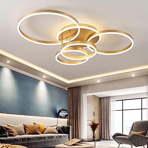 XEMQENER LED Ceiling Light, 77W Dimmable Chandeliers with Color & Brightness Adjustable, Modern LED Ceiling Lamp with Remote & Memory Function for Living Room, Bedroom, Kitchen, Hallway, Office