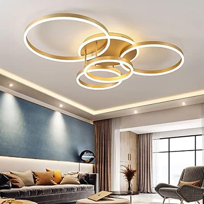 XEMQENER LED Ceiling Light, 77W Dimmable Chandeliers with Color & Brightness Adjustable, Modern LED Ceiling Lamp with Remote & Memory Function for Living Room, Bedroom, Kitchen, Hallway, Office