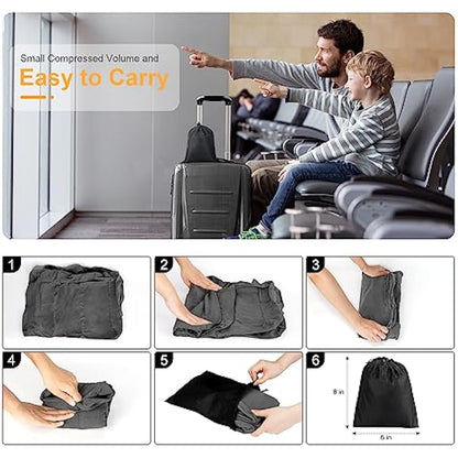 Maliton Airplane Footrest, Inflatable Foot Rest for Kids, Adjustable Height Travel Pillow On Airplanes, Cars, Office, Toddler Travel Essentials (Dark Grey, 2 Pack