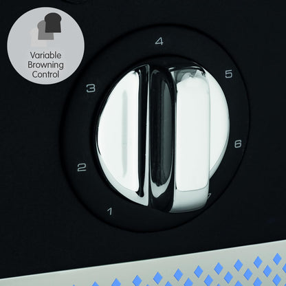 Morphy Richards Illumination 4 Slice Toaster, 7 Toast Settings, Browning Controls, Variable Width Slots, Auto Pop-up, Removeable Crumb Tray, Cord