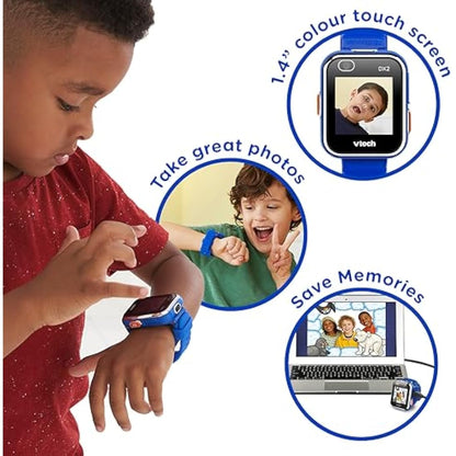 VTech Kidizoom Smart Watch DX2, Blue Watch for Kids with Games, Camera for Photos & Videos, Colour Screen, Photo Effects & More, for Infants aged 4, 5, 6, 7 + years