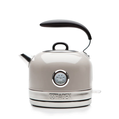 Haden Jersey Stainless Steel Kettle - 3000W Rapid Boil Technology, Ergonomic Design, BPA-Free, Safety Features, and Stylish Chrome Detailing, Putty