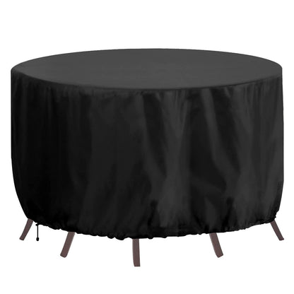 RICHIE Round Garden Furniture Covers Waterproof, Large Round Garden Table Cover 300x90cm, Heavy Duty 420D Outdoor Round Table Cover Windproof, Anti-UV