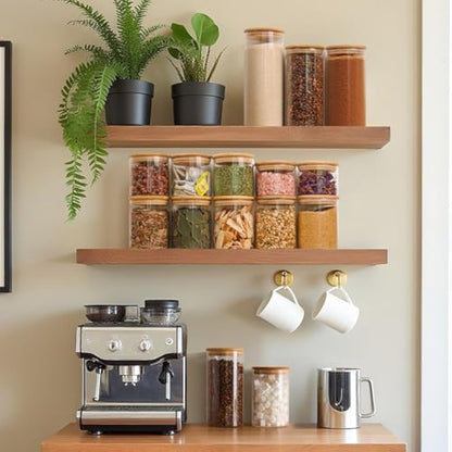 ComSaf 1.9L Glass Spaghetti Pasta Storage Container with Lids Set of 3, Tall Clear Airtight Food Storage Jar with Cover Kitchen Pantry Storage Container for Noodles Flour Cereal Coffee Beans