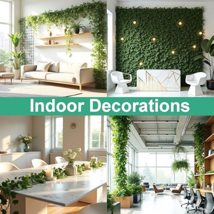 DazSpirit 12Pcs Artificial Ivy Vines, 84 Ft Artificial Ivy Leaf Garland, Fake Vine Leaves Hanging Plants, Ivy Plant, Vines for Bedroom, Wedding, Home, Kitchen, Garden, Party, Office, Wall Decoration