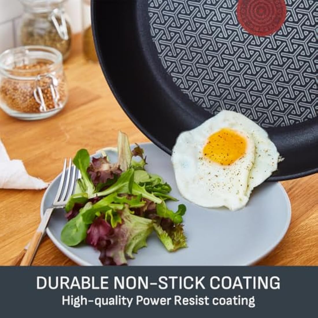 Tefal Comfort Max 20cm Stainless Steel Frying Pan – Durable Non-Stick Pan with Thermo-Spot Heat Indicator, Induction Compatible Base, Comfortable Grip Handle, Dishwasher, G7260244