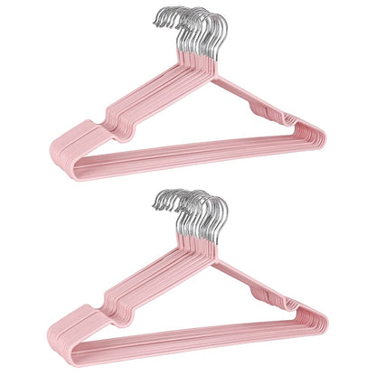 DDGAO Premium Rubber Coated Metal Hangers - Heavy Duty - Space Saving Organiser Clothes Hangers For Wardrobes Coat Rack Rails Thin and Non-Slip