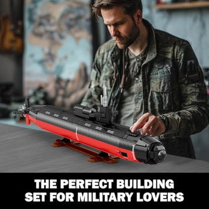 JMBricklayer Large Submarine Toy Building Sets, 1:125 Scale Military Los Angeles-class Nuclear Submarine Hobby Model for Adult, Collectible War Battle Submarine Construction Toy Decor Gifts (2750PCS)