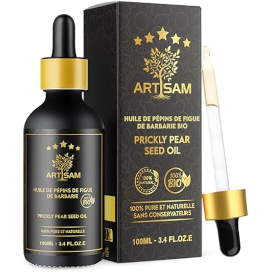 Best Anti-ageing Oil, Organic Prickly Pear Seed Oil │ Top 1 Anti-wrinkle and Concealer Treatment │ Cold-pressed, Certified 100% Pure and Natural Organic │ Extra Virgin, Vegan (100 ml)