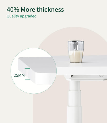 MAIDeSITe Table Top,Desktop for Height Adjustable Electric Standing Desk,White,100 * 60 * 2.5 cm