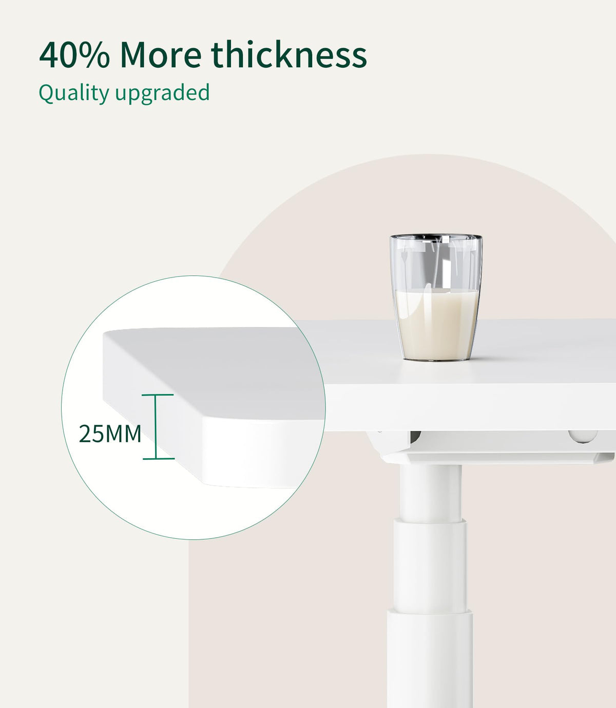 MAIDeSITe Table Top,Desktop for Height Adjustable Electric Standing Desk,White,140 * 70 * 2.5 cm