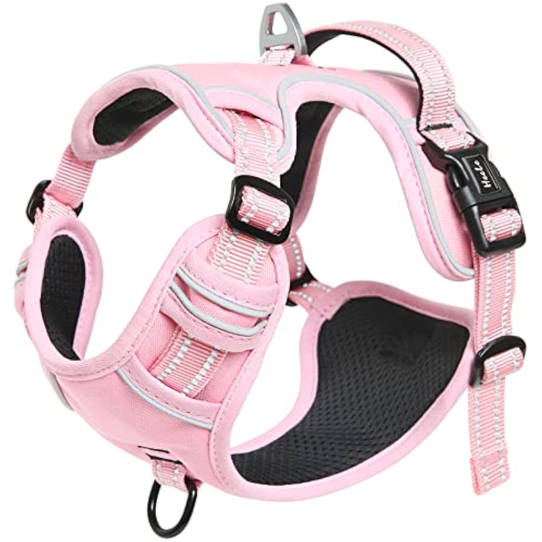 HEELE Dog Harness Dog Harness Small Dog No Pull Harness with Soft Handle Reflective Puppy Harness Adjustable, Pink, S