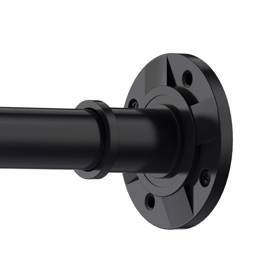 Matte Black Extendable Shower Curtain Rod Tension Pole, 75cm-197cm Curtain Poles No Drilling Adjustable Shower Curtain Rail Extendable for Kitchen