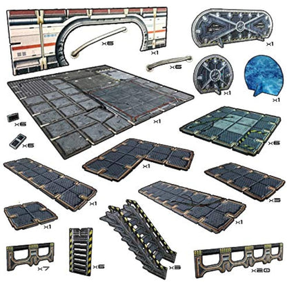 Battle Systems Sci-Fi Terrain - 28mm Modular 3D Space Terrain - Perfect for Wargaming and Roleplaying Tabletop Games - Full Colour Printed 3D Multi Level Building Models (Galactic Core Set)