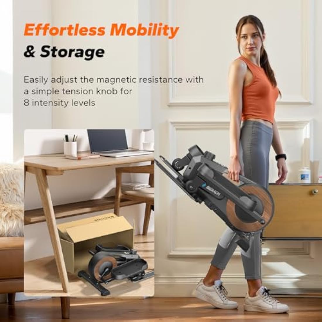 MERACH Under Desk Elliptical Machine for Home, Electric Elliptical Machine for Seniors with 12 Adjustable Speed, Quiet & Portable Seated Pedal Exerciser with Remote Control & Non-Slip Pad