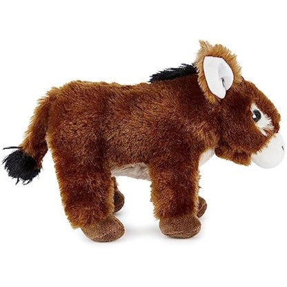 Zappi Co 100% Recycled Plush Donkey Toy (21cm Length) Stuffed Soft Cuddly Eco Friendly animals Collection For New Born Child First kid