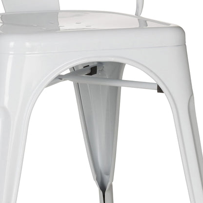 hjh OFFICE 645022 Chair VANTAGGIO COMFORT metallic white stackable sturdy