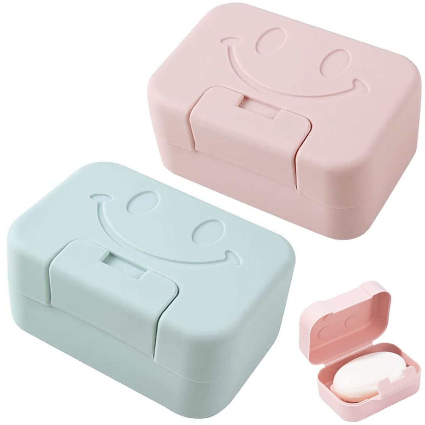 Travel Soap Case Box,2Pcs Soap Box,Soap Dish with Lid,Portable Shower Soap Box,Sealed soap dish with lid,Perfect for Bathroom, Travel, Camp, Gym
