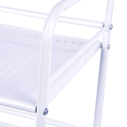 DRM 3 Tier Rolling Storage Trolley Utility Cart, Salon Beauty Trolley with Wheels, Spa System Storage Cart, White