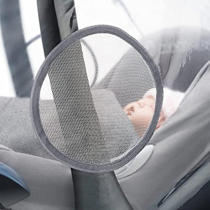 ZAMBOO Universal Car Seat Rain Cover with Quick-Access Window (to fit Maxi COSI/Cybex/Graco/Joie/Nuna e.g.) - Baby Car Seat Rain Cover, Dual Side Ventilation, Handle Opening - Grey