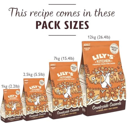 Lily's Kitchen Natural Adult Dry Dog Food Chicken & Duck Grain-Free Recipe 4 x 1kg