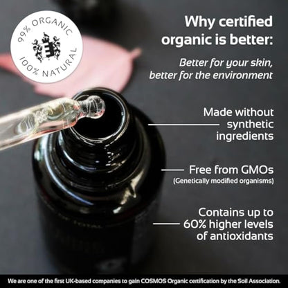 Terre Verdi Certified Organic Face Serum - FranChouliPom - Vegan Facial Serum - Anti Aging Face Serum & Face Oil with Argan Oil, Neroli, Frankincense, Patchouli, Pomegranate Oil - Cruelty Free - 30ml