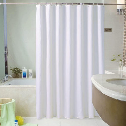 Lkw Ogechi White Shower Curtain Waterproof 200/220/240 CM Drop, 220 CM Extra Long Polyester Washable Bath Curtain