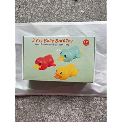 BelleStyle Baby Bath Toys, Bathtub Toys, Wind Up Paddling Pool Toys Set, Floating Swimming Ducks for Boys Girls 1 2 3 Years Old, Baby Shower Bathtime Fun Water Toys Pack of 3