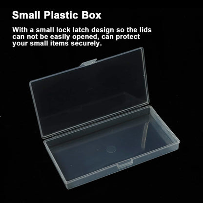 Eleanly 6 Pcs Small Plastic Box Rectangular Empty Mini Clear Plastic Organizer Storage Box Craft Storage Box with Flip Lid for Small Items and Other