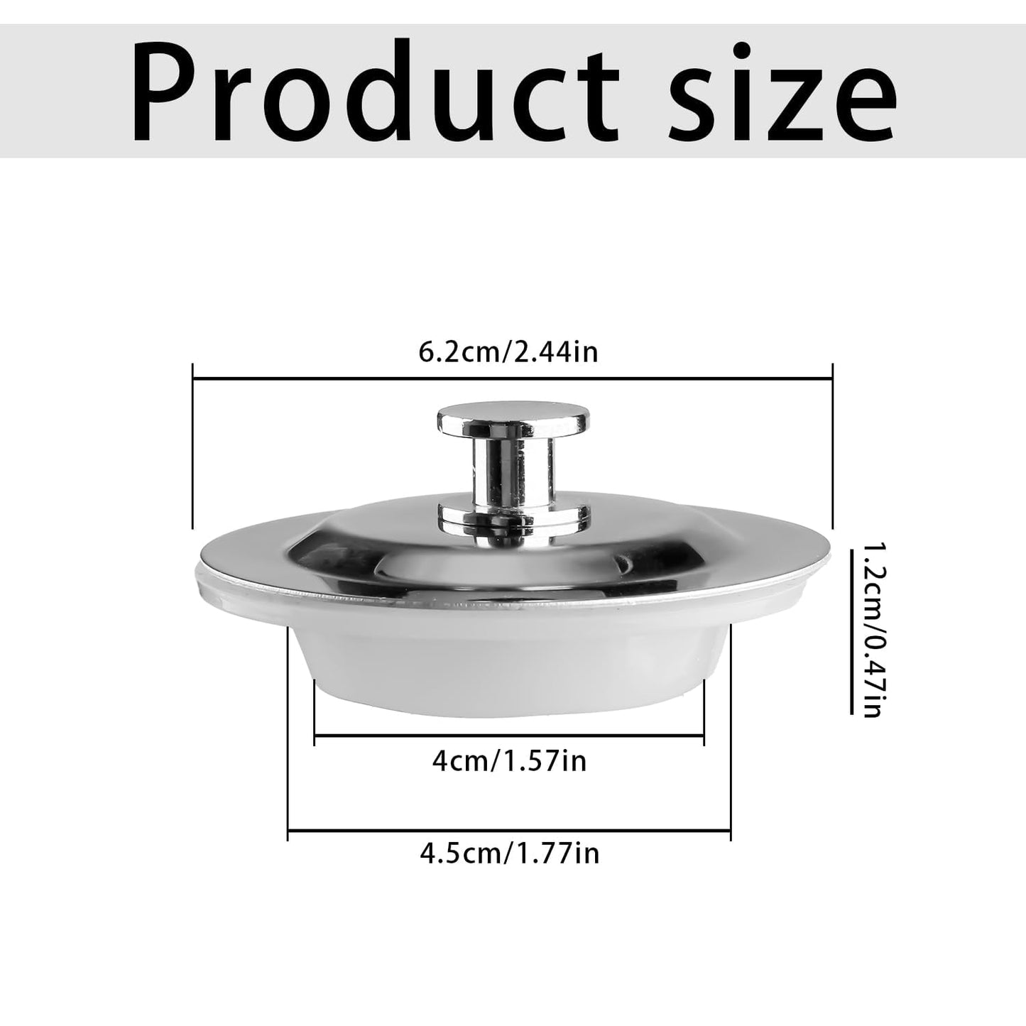 Tabanzhe Bath Plug UK -Sink Plug Replacement Universal Kitchen Bathroom Sink Plugs 40-42mm Hole Stainless Steel Drain Stopper for Bathtub,Wash