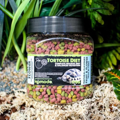 Komodo Complete Holistic Tortoise Diet Fruit and Flower 170g, Balanced food for Torotises, Natural Flavoured Tortoise Food