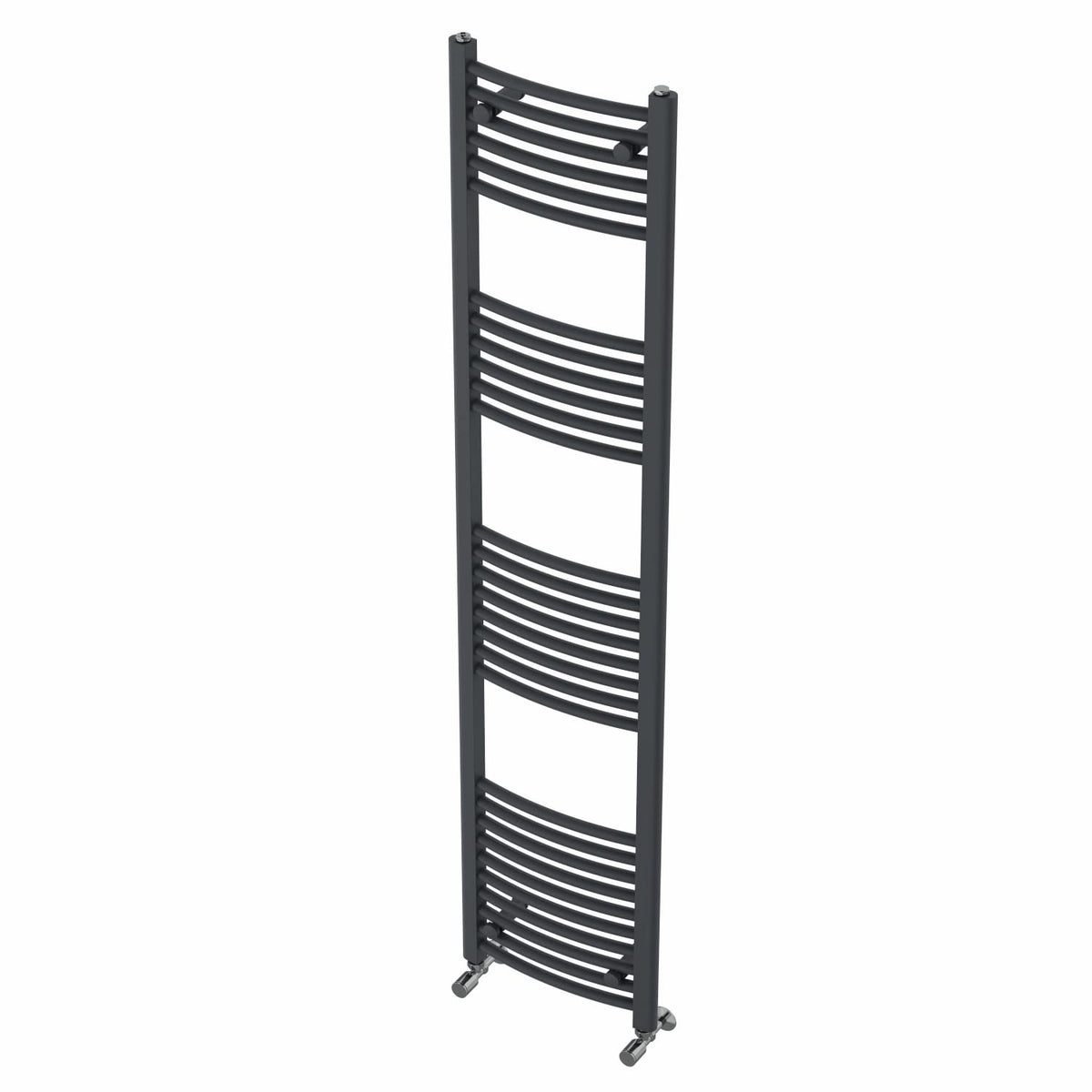 Warmehaus Curved Heated Towel Rail Anthracite Radiator 1800x400mm