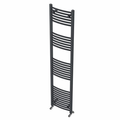 Warmehaus Curved Heated Towel Rail Anthracite Radiator 1800x400mm