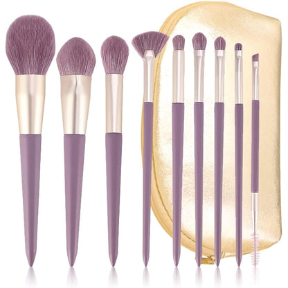 Purple Natural Fiber Makeup Brushes Set with Case, Vegan Makeup Brush Set Professional by ENZO KEN, Colorful Cosmetic Brushes Makeup Set, Make up Brush Set Professional, Purple Makeup Brush Set Vegan.