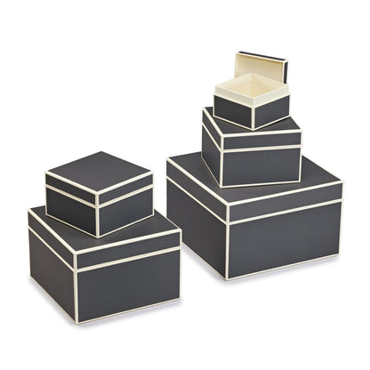 Semikolon 370098 Set of 5 storage boxes - 5 pieces - various sizes - gift boxes - lava stone grey