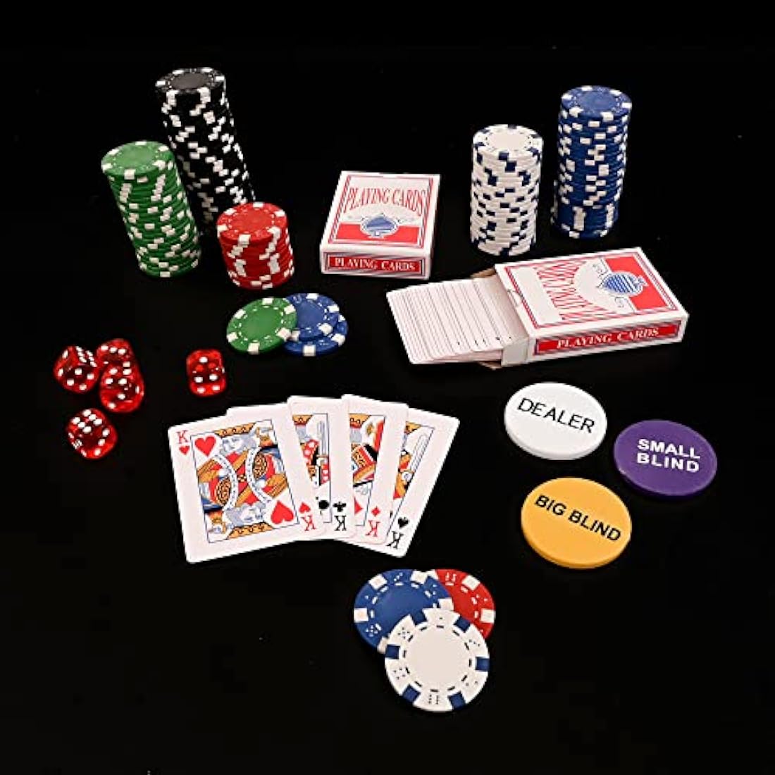 M.Y Texas Hold'em Poker Set - 300 Piece Set in Aluminium Case with 11.5g Heavyweight Poker Chips 2 Decks of Playing Cards Dealer Big Blind and Small Blind Buttons and 5 Dice