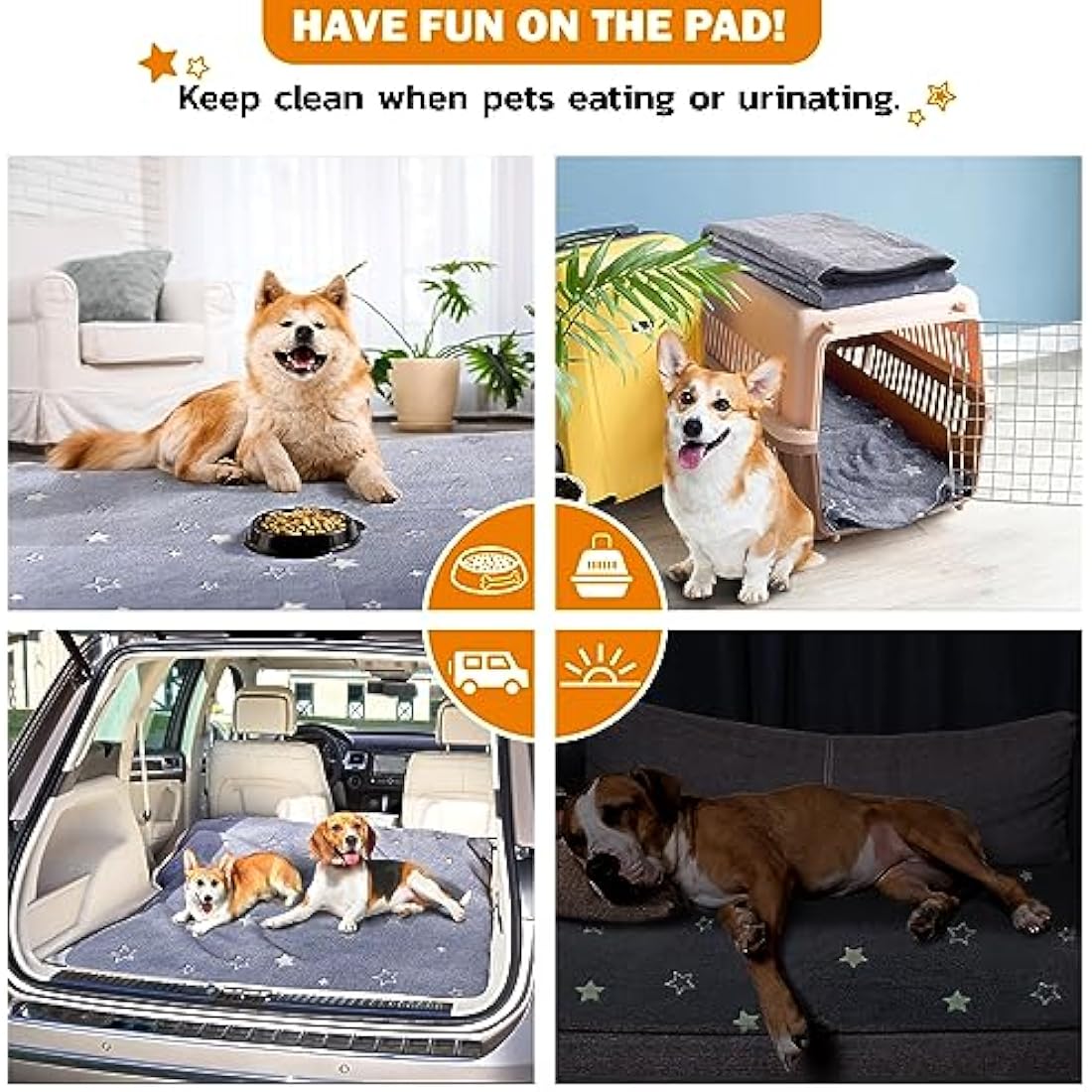 Washable Puppy Pads Extra Large, 182x182cm Fast Absorption Reusable Puppy Pads, Dog Pee Pad xl, Waterproof Whelping Pads, Non-Slip Large Puppy Training Pads Pet Playpen Puppy Mat for Floor, Dog Crate