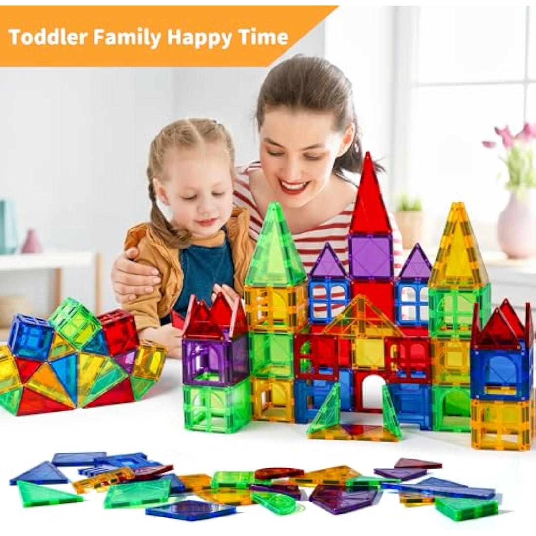 Magblock 120 PCS Magnetic Blocks, Magnetic Tiles Building Blocks for Kids Toys丨Magnet Toys Set 3D Building Blocks for Toddler Boys and Girls
