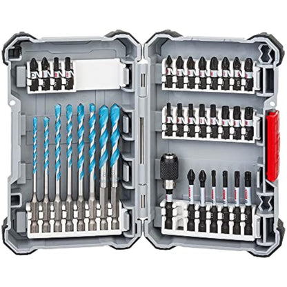 Bosch Professional 35 pieces MultiConstruction Drill Bit & Impact Control Screwdriver Bit Set (Pick and Click, HEX-9, Accessories for Impact Drivers)