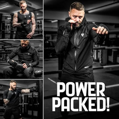RDX Gel Boxing Hand Wraps Inner Gloves, Quick 100cm Long Wrist Straps, Elasticated, Padded Fist Hand Protection, Muay Thai MMA Martial Arts Punching Speed Bag Training Bandages, Under Mitts Handwraps