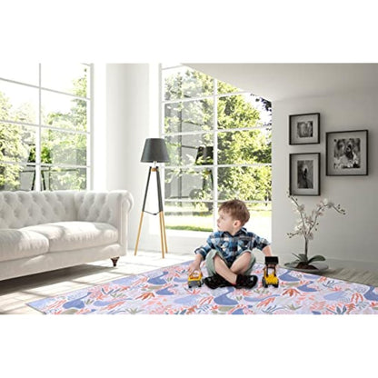 Splat Mat for Under High Chair/Arts/Crafts, Waterproof and Anti-Slip Splash Mat Floor Protector, Washable Highchair Floor Mat, 51 Inch Reusable Messy Mat and Baby Feeding Table Cloth (Duck)