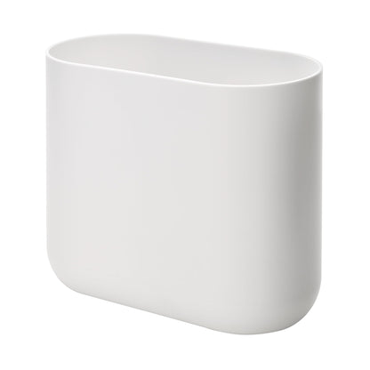 iDesign Compact Bathroom Bin, Slim Plastic Bin for Bathroom, Bedroom or Office Waste, Durable Bin with Sleek and Elegant Design, White