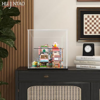 HUIJINTAO Clear Acrylic Display Case Countertop Box Cube Organizer Stand Dustproof Protection Showcase for Action Figures/Toys/Collectibles(12x12x12inch;30x30x30cm)