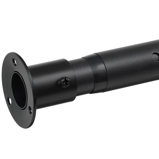 Harrms Shower Curtain Rods Matte Black, Extendable Shower Curtain Pole Heavy Duty 43-140cm, Telescopic Curtain Pole Bathroom Wall Drilling Mount