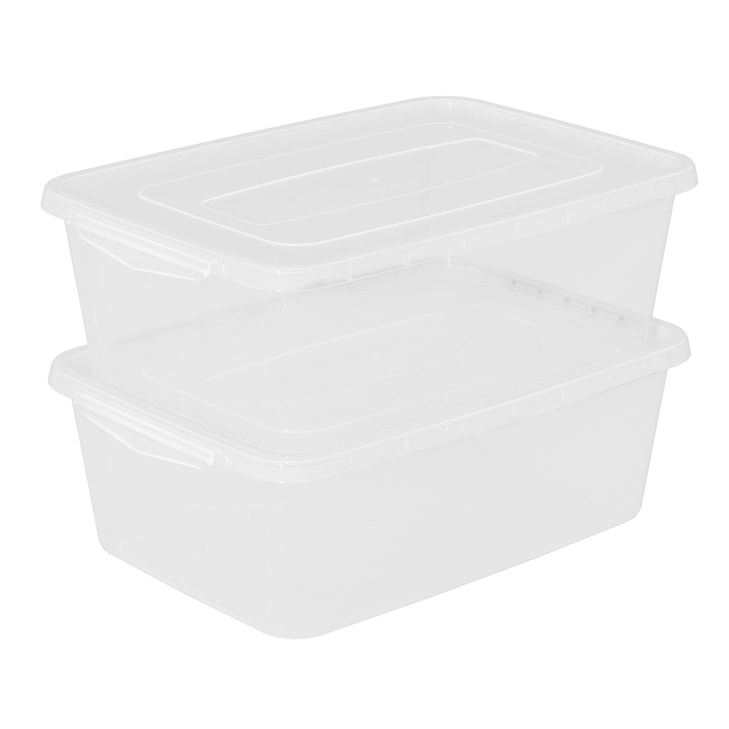 Parlynies 2 Packs 16 L Pizza Dough Proofing Box with Latching Lid, Clear