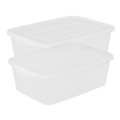 Parlynies 2 Packs 16 L Pizza Dough Proofing Box with Latching Lid, Clear